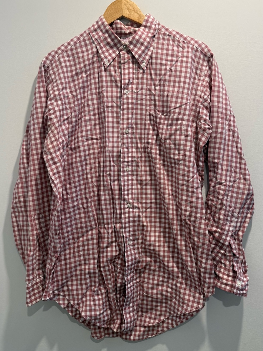 Brooks Brothers Red and White Gingham Button-Down Shirt